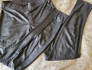 Alt B Black Faux Leather Stretch Leggings